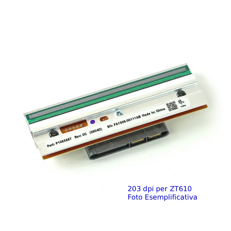 Testina di Stampa Originale Zebra 203 dpi per ZT610 (P1083320-010)