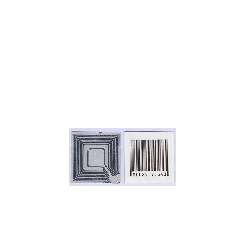 Etichetta Antitaccheggio RF 8.2 MHz Checkpoint 4x4 cm con Falso Barcode