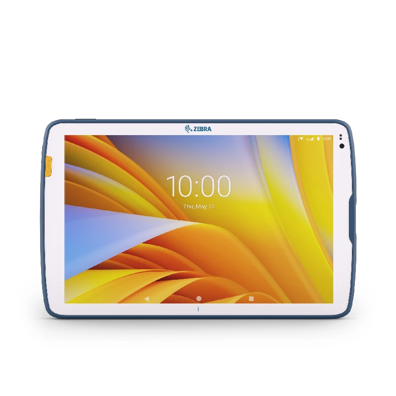 Tablet professionale Zebra ET40-HC per uso sanitario, con ampio display da 10.1 pollici e scanner di codici a barre integrato, tenuto in mano da un operatore in ambiente ospedaliero.