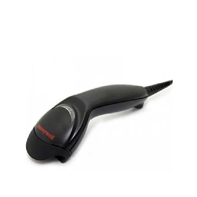 Lettore di codici a barre laser manuale Honeywell Eclipse 5145, compatto e nero, su sfondo bianco.