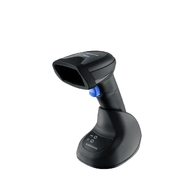 Scanner di codici a barre wireless Datalogic QuickScan I QM2500 con tecnologia radio a lungo raggio per la lettura di codici 1D e 2D.