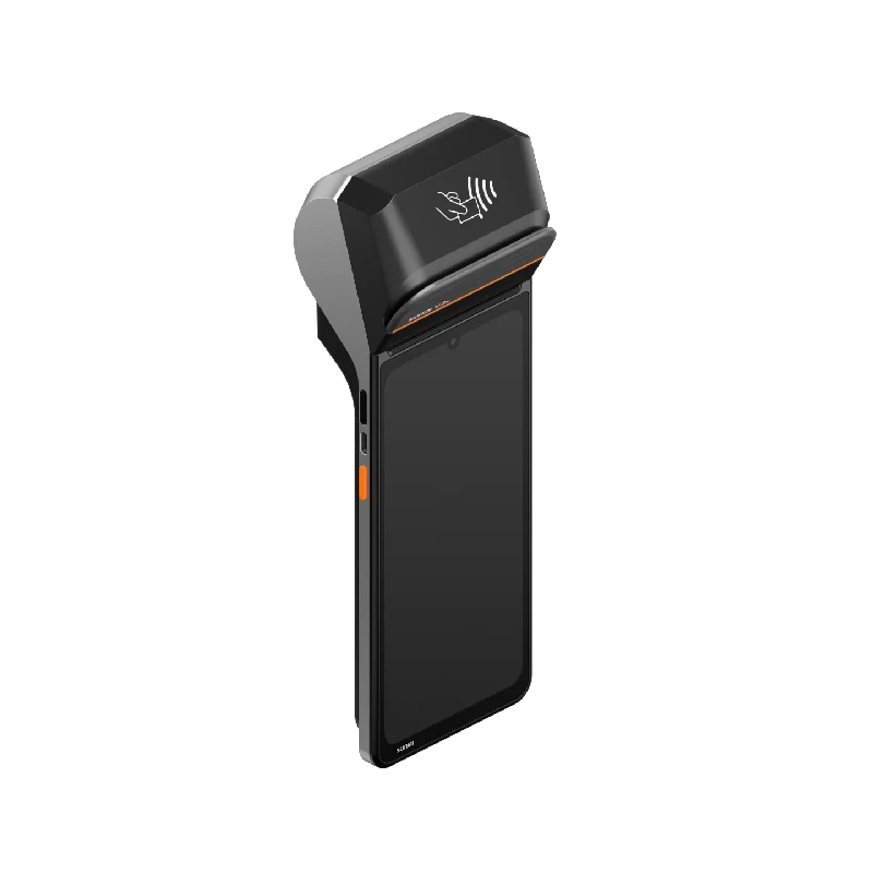 Terminale mobile POS SUNMI V3H con stampante termica integrata, ampio display e lettore di impronte digitali per retail e hospitality.