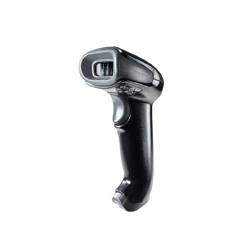 Scanner di codici a barre 2D wireless Honeywell Voyager XP 1472g per il settore retail, mostrato su una base di ricarica.