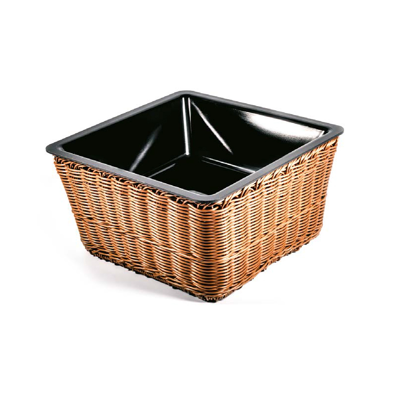 Cesto + Contenitore Quadrato Nero per Banco
