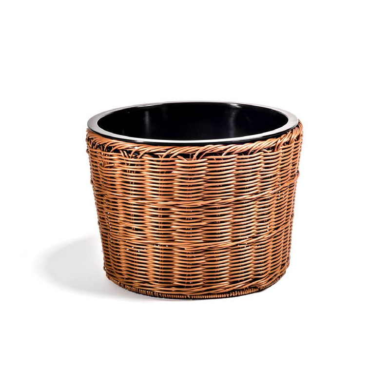 Cesto + Contenitore Tondo Nero per Banco