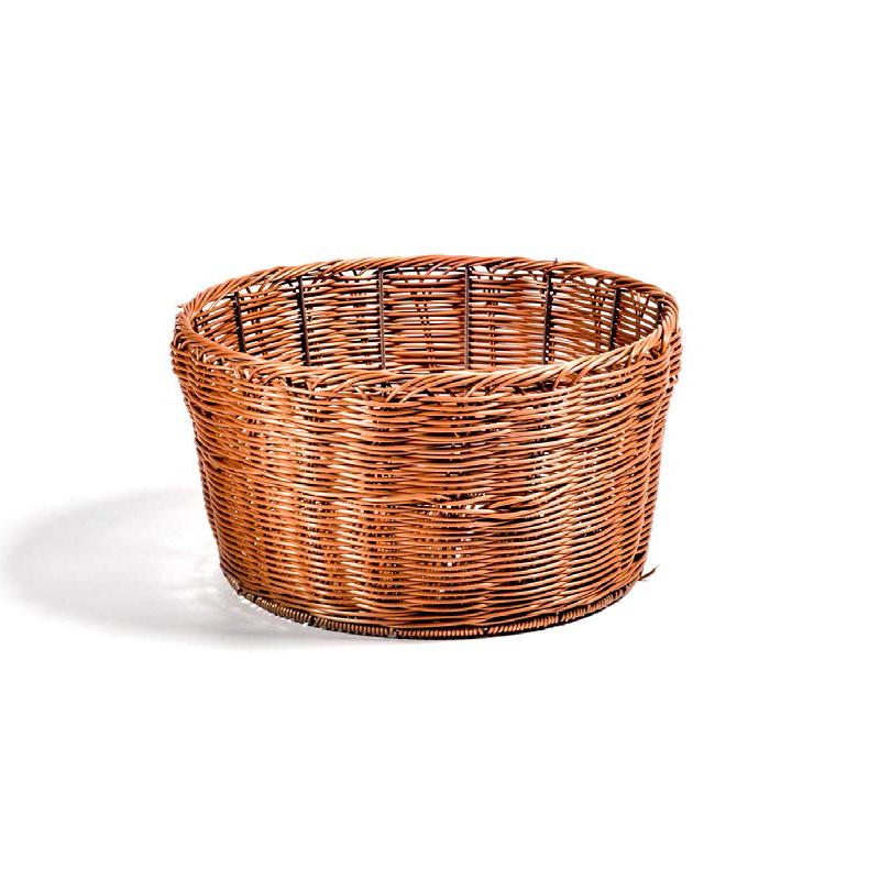 Cesto tondo in finto vimini (anima in acciaio inox) per contenitori da banco