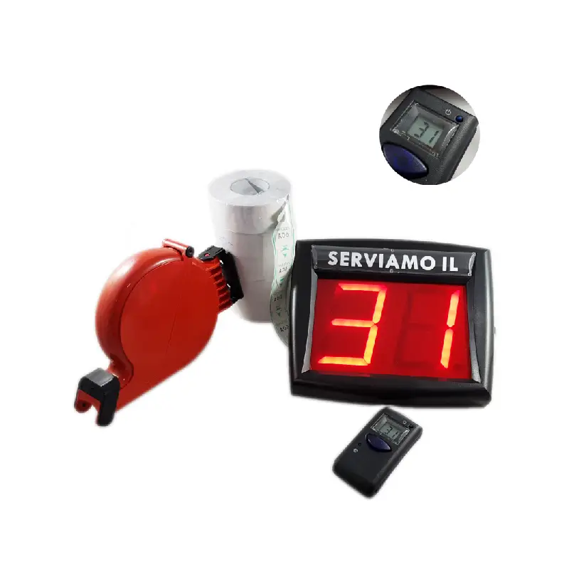 Kit Eliminacode Completo con Display a 2 Cifre, Radiocomando con microdisplay e 5 Rotoli Ticket
