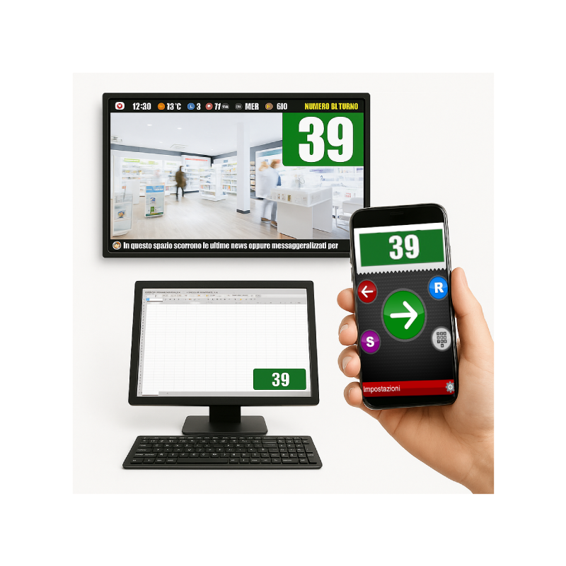 Sistema eliminacode multimediale entry Retailbox